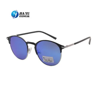 New Fashion Retro Round Mens Luxury Gradient Color Sun-Lens Metal Sport Sunglasses